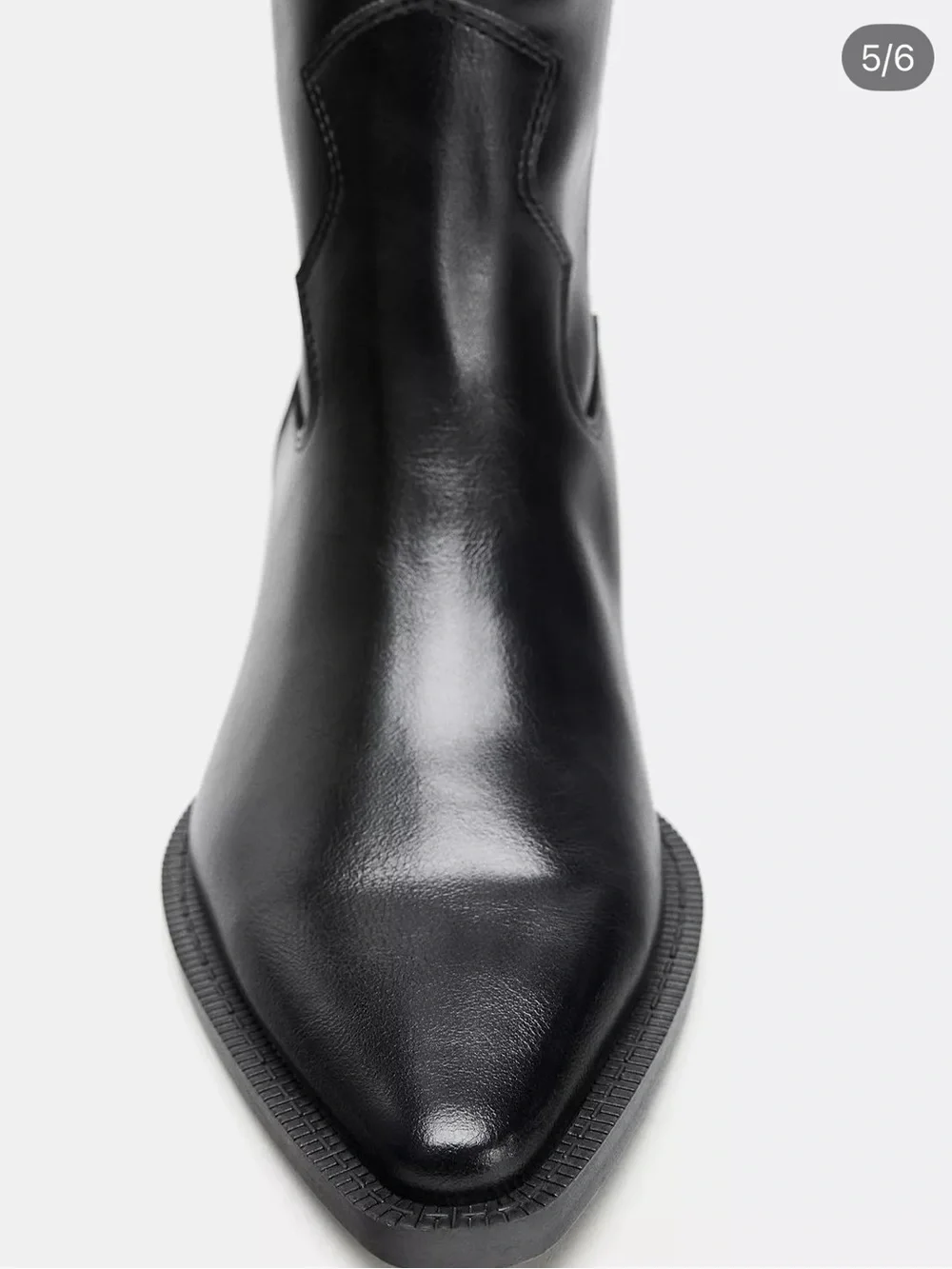 Zara Black Over-the-Knee Leather Boots